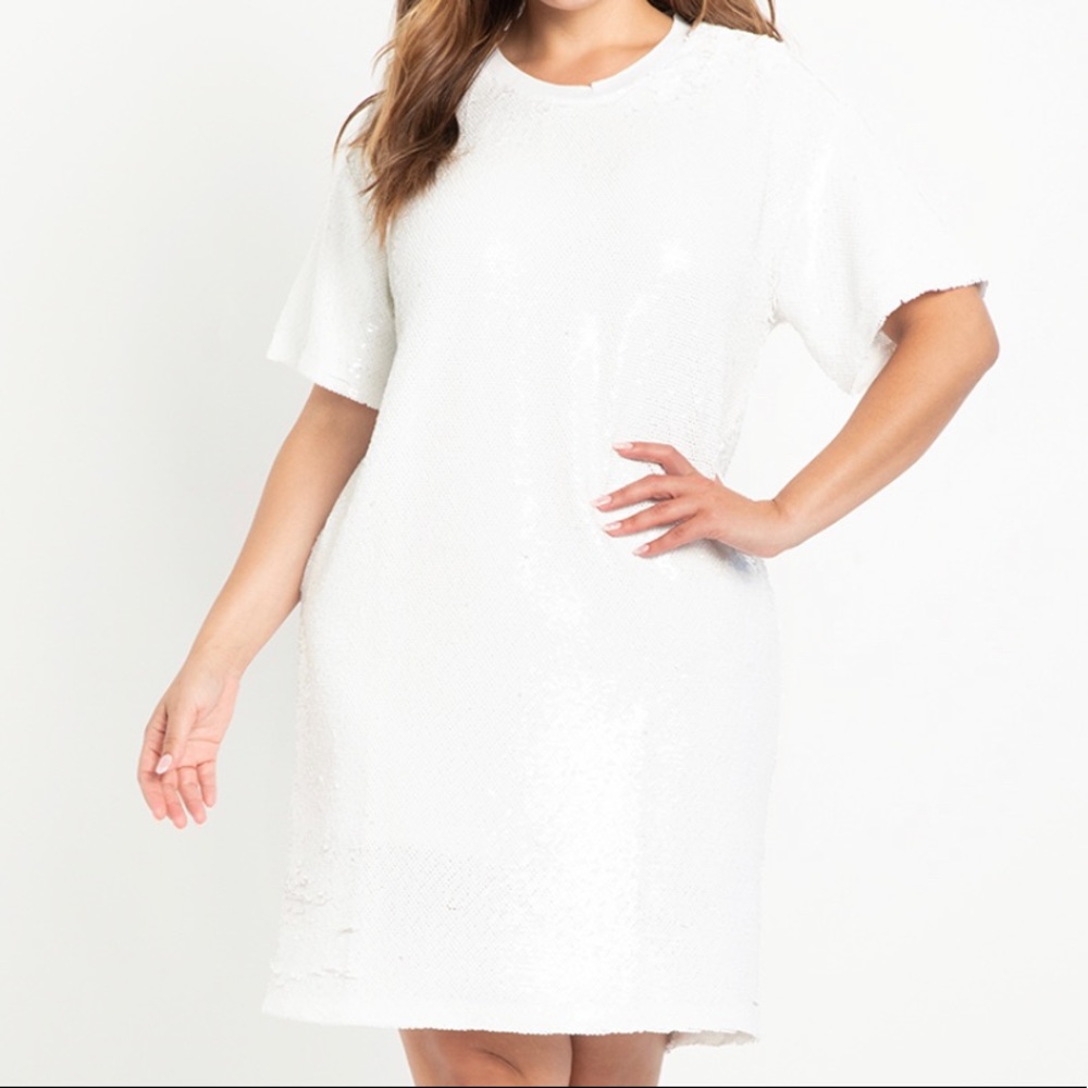 White sequence dress in size 16.